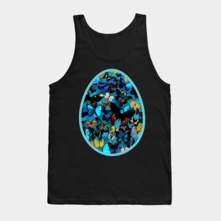 Blue Easter Egg With Colorful Butterflies for Spring Tank Top